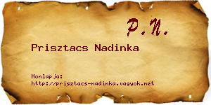 Prisztacs Nadinka névjegykártya